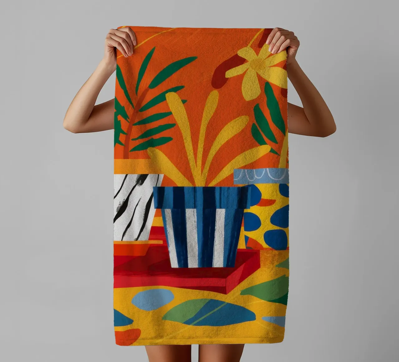 Bohemian Pflanzentöpfe Handtuch von Rain Balance