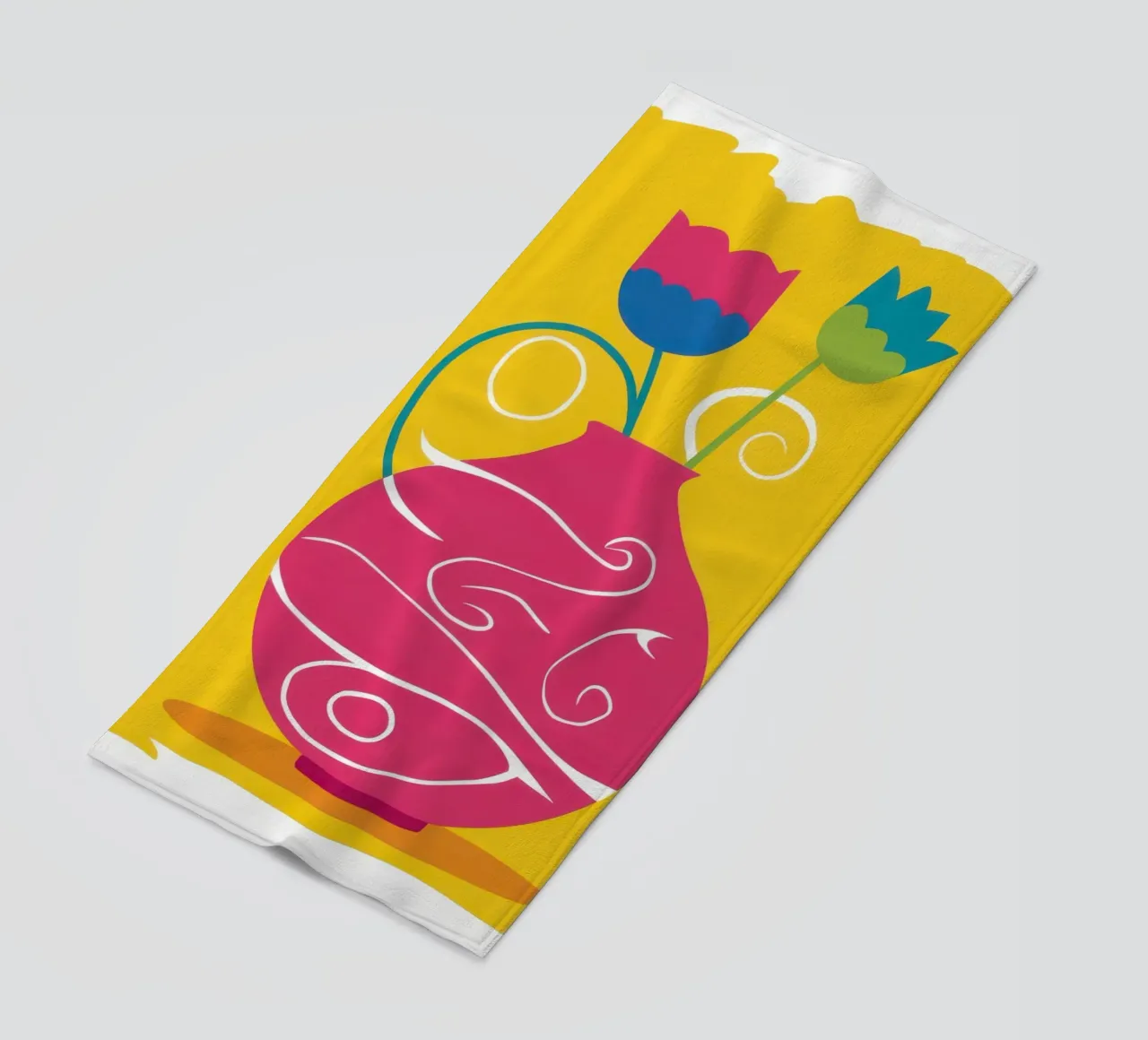 Psychedelic Tulip Joy beach towel by Giant Foxs