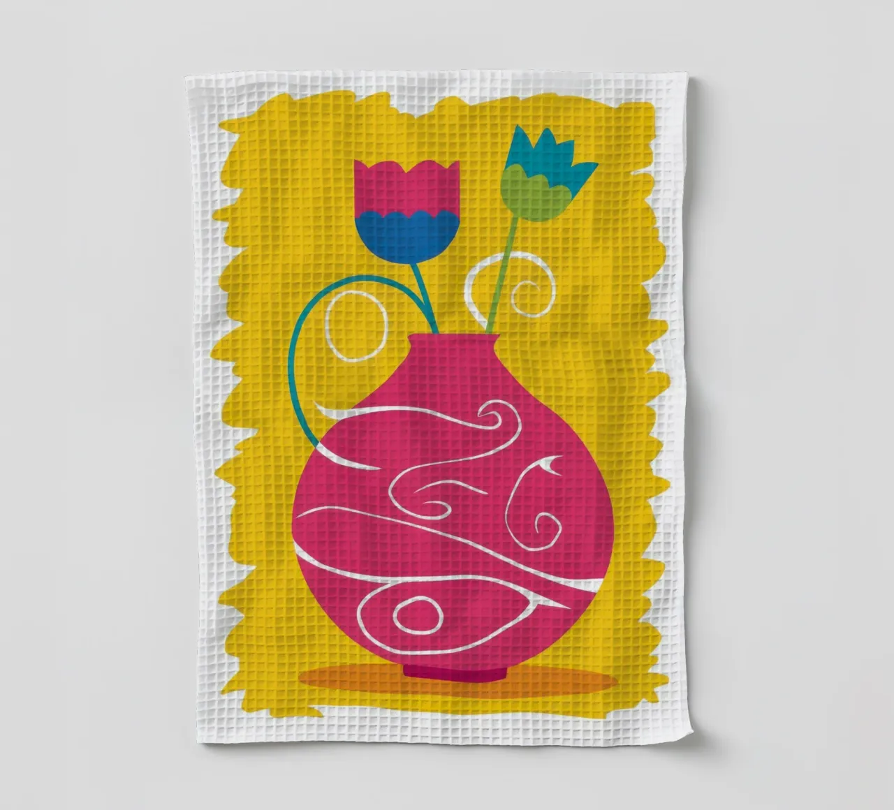 Psychedelic Tulip Joy tea towel by Giant Foxs
