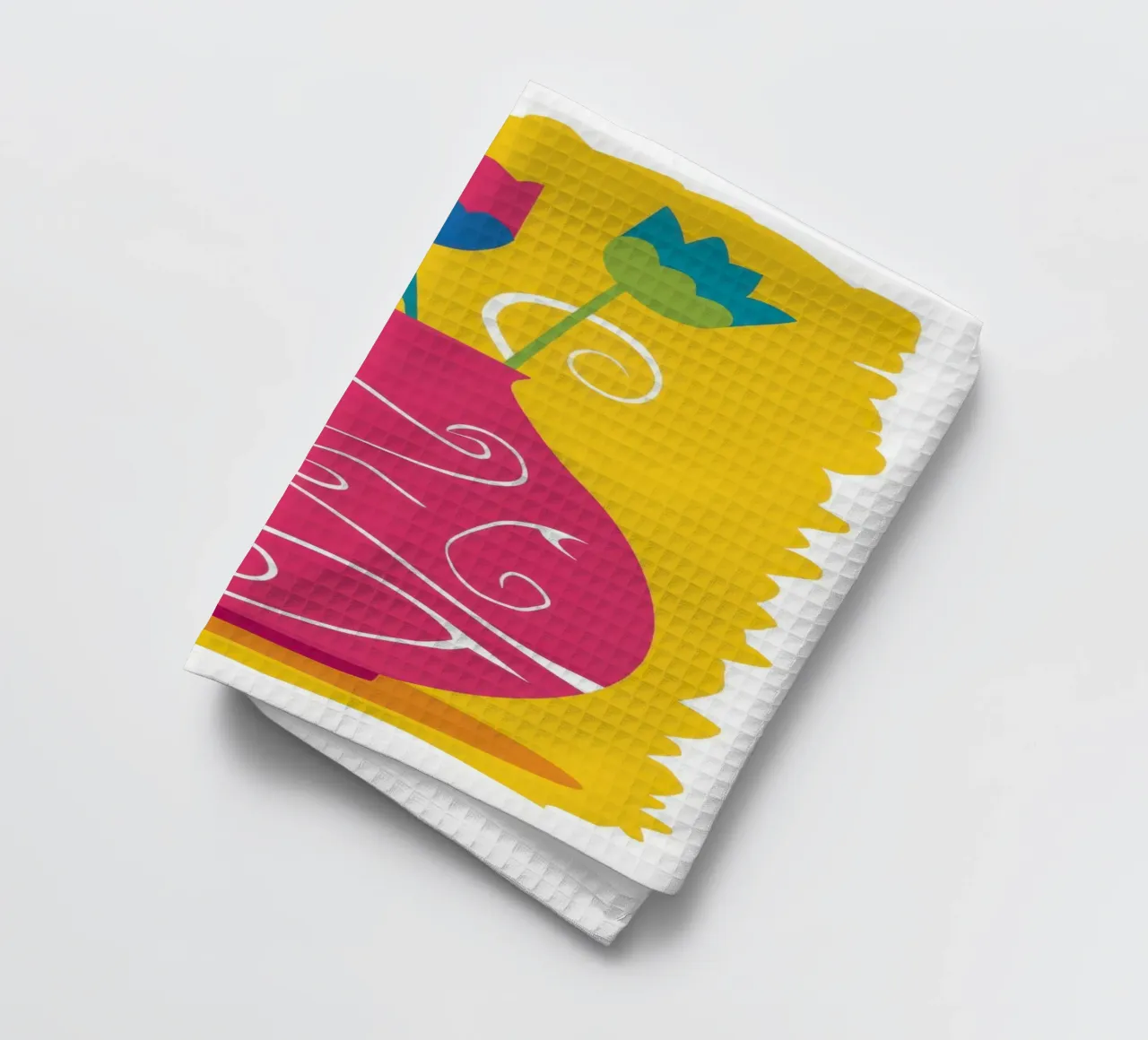 Psychedelic Tulip Joy tea towel by Giant Foxs