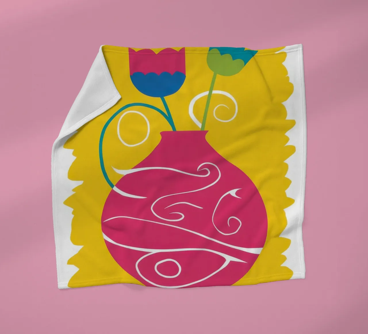 Psychedelic Tulip Joy fleece blanket by Giant Foxs