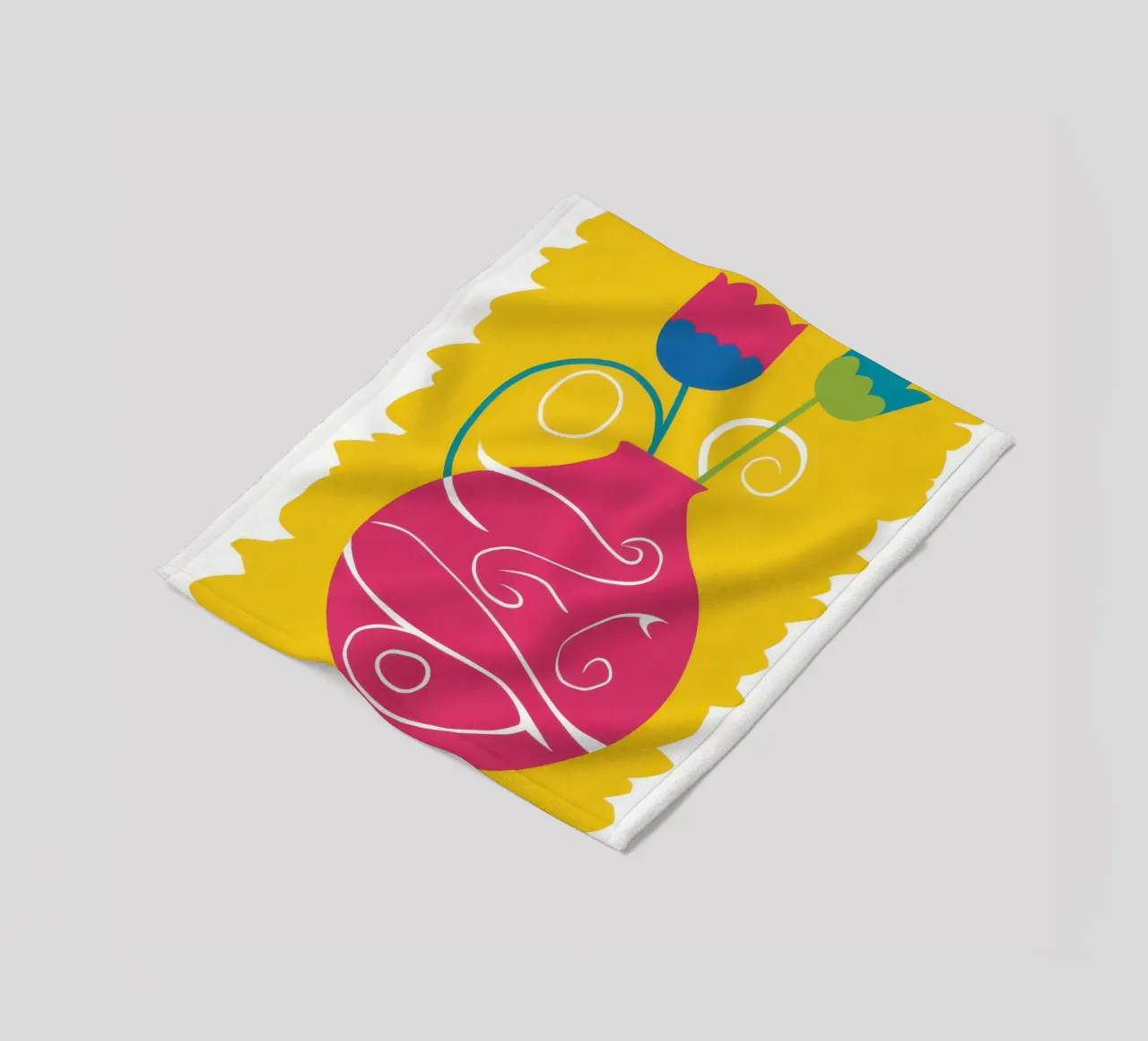 Psychedelic Tulip Joy fleece blanket by Giant Foxs