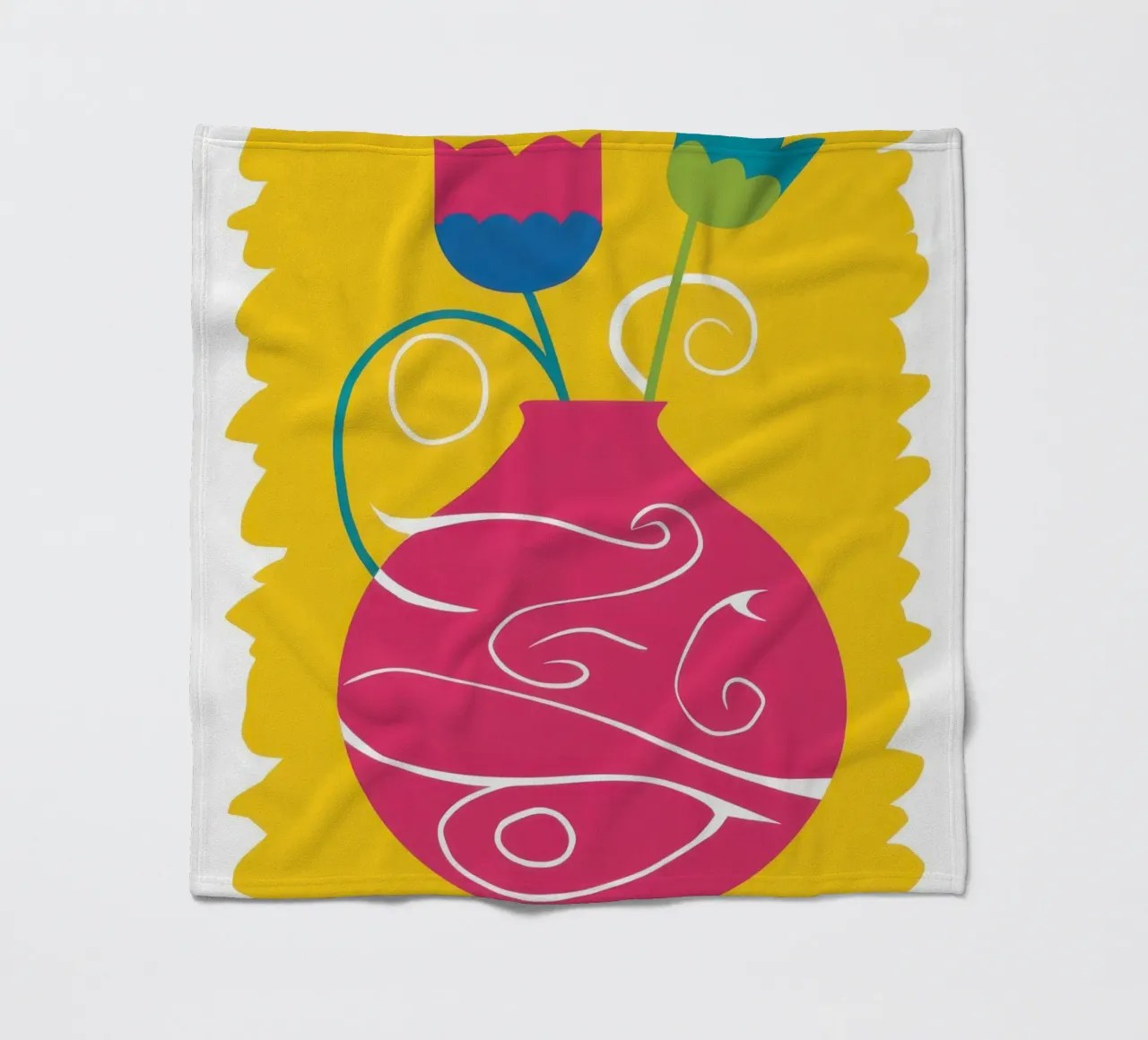 Psychedelic Tulip Joy fleece blanket by Giant Foxs