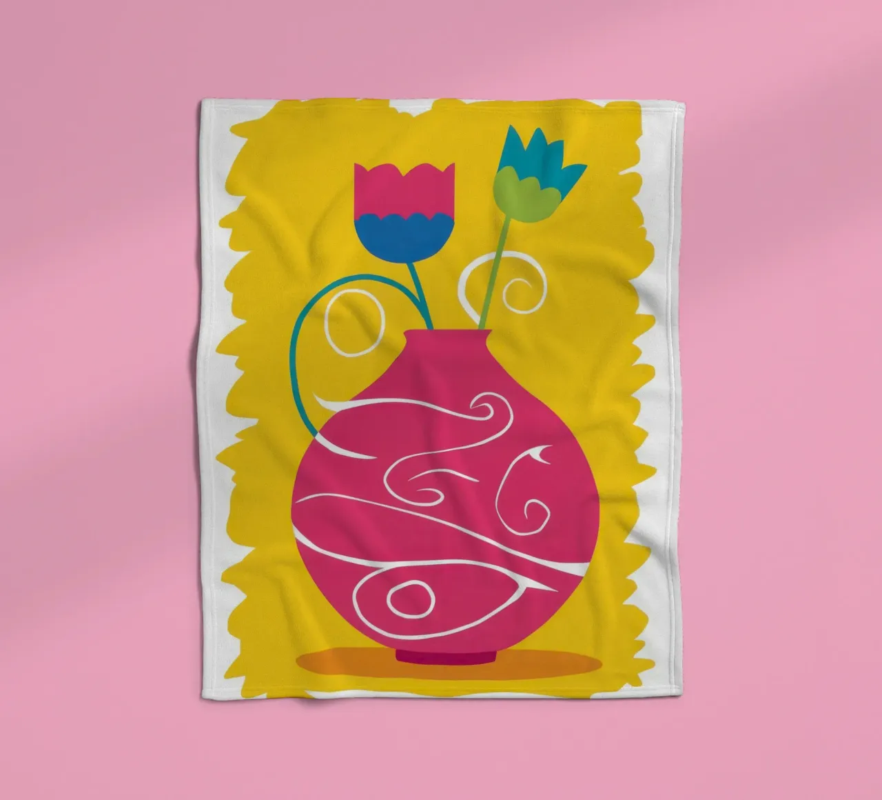 Psychedelic Tulip Joy fleece blanket by Giant Foxs