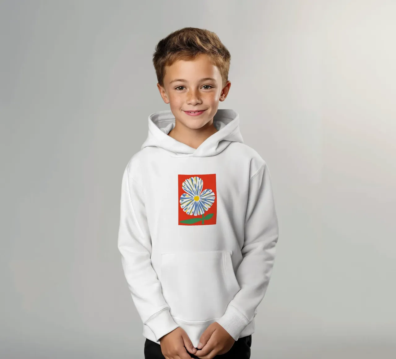 Sguardo grafico di Anemone felpa bambino con cappuccio da Rain Balance
