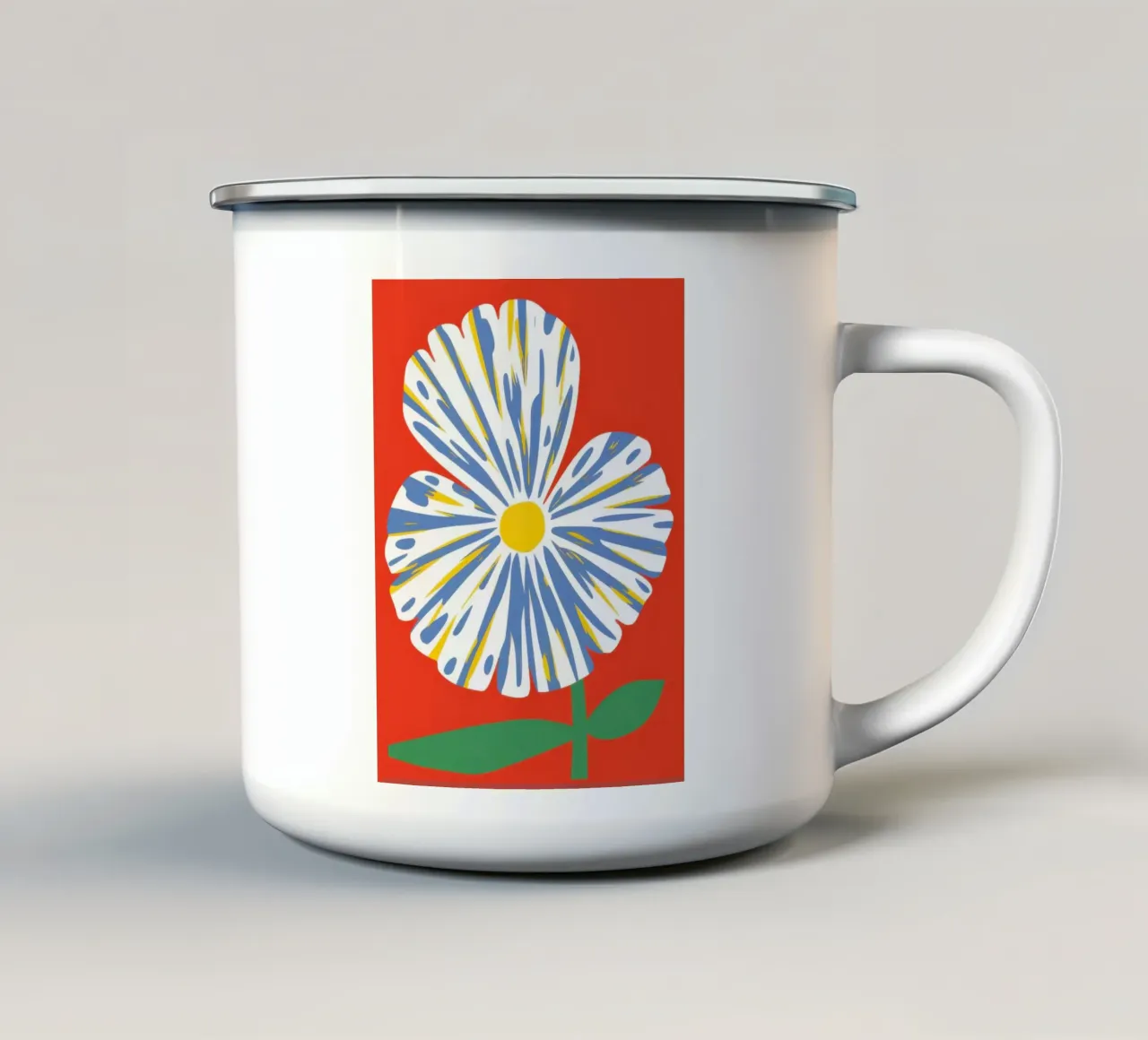 Sguardo grafico di Anemone tazza in smalto da Rain Balance