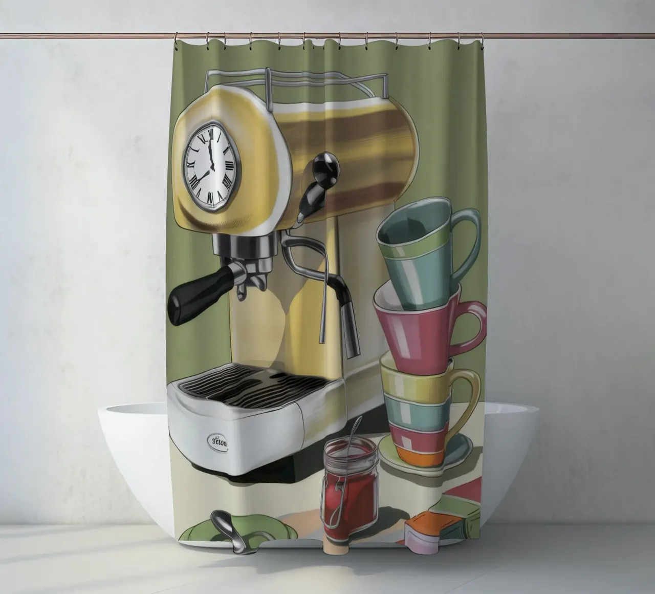 Vintage Espresso Machine tenda da doccia da Reds Jays