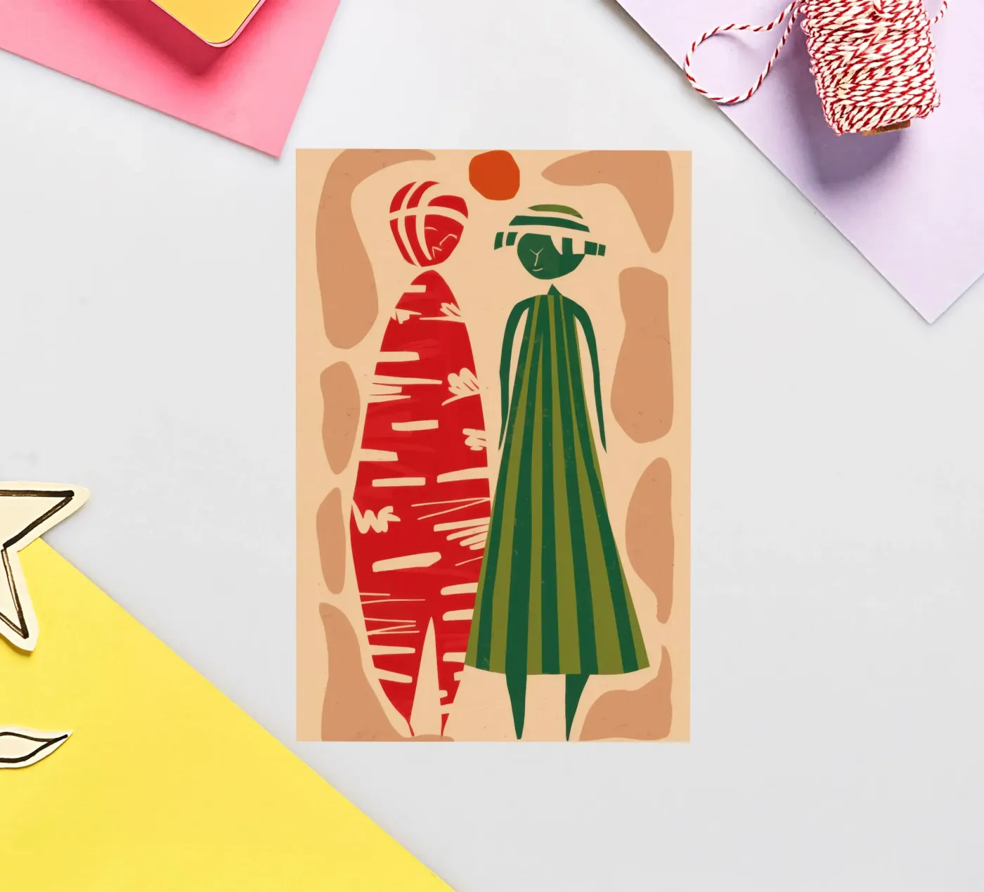 Abstrakt gemustertes Paar Sticker von Reds Jays