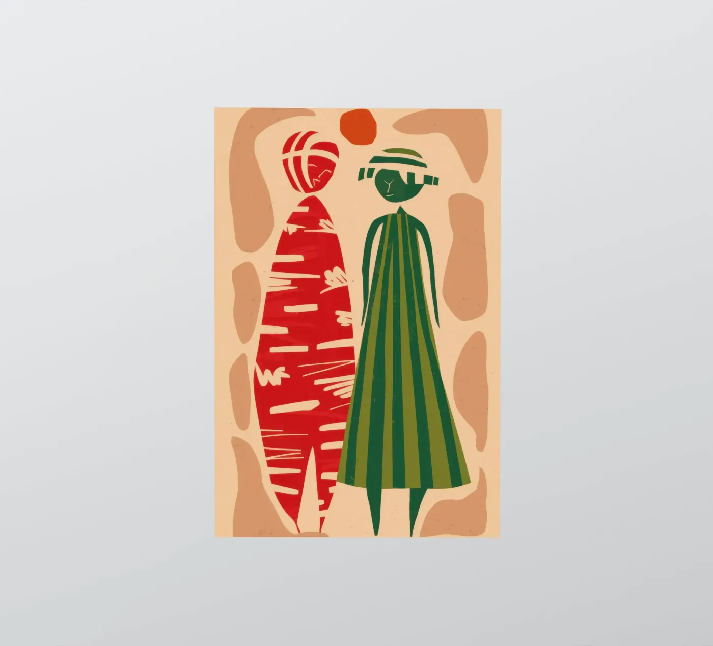 Abstrakt gemustertes Paar Sticker von Reds Jays