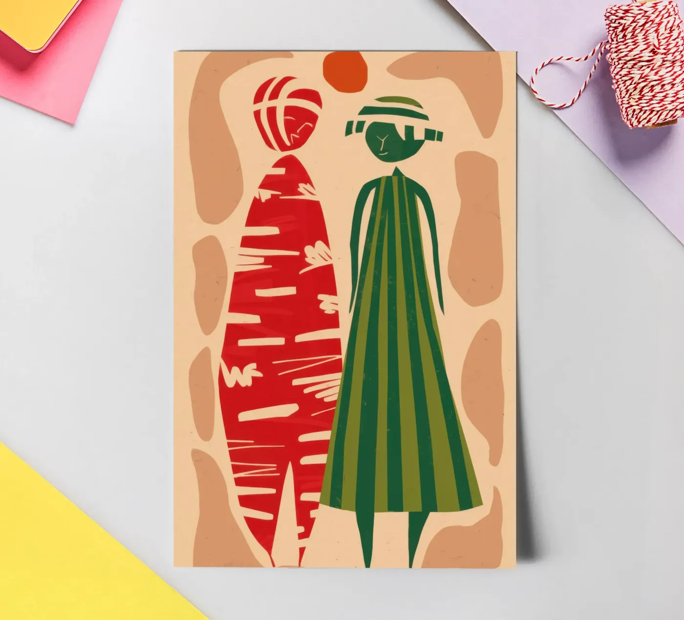 Abstract Patterned Pair stickervel van Reds Jays