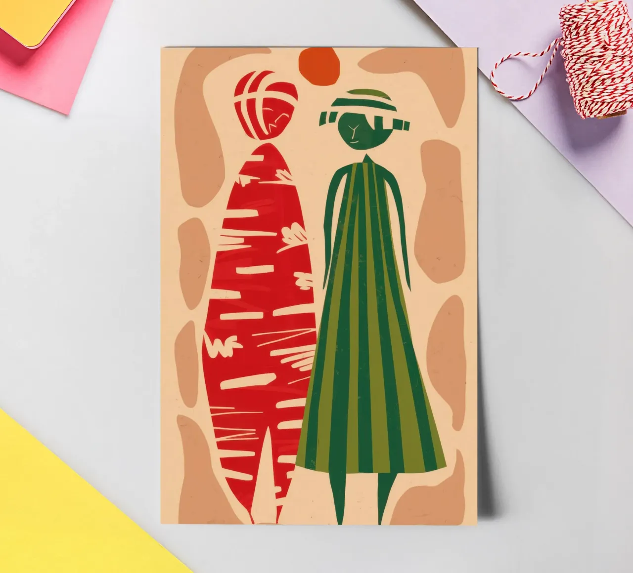 Abstract Patterned Pair sticker sheet by Reds Jays