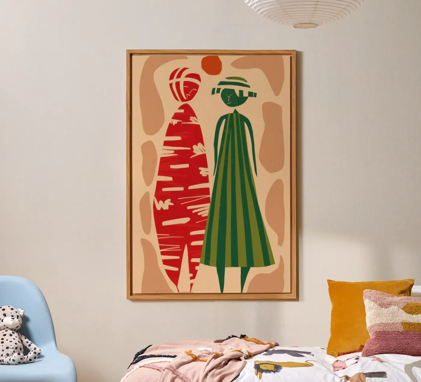 Abstract Patterned Pair panneau forex de Reds Jays