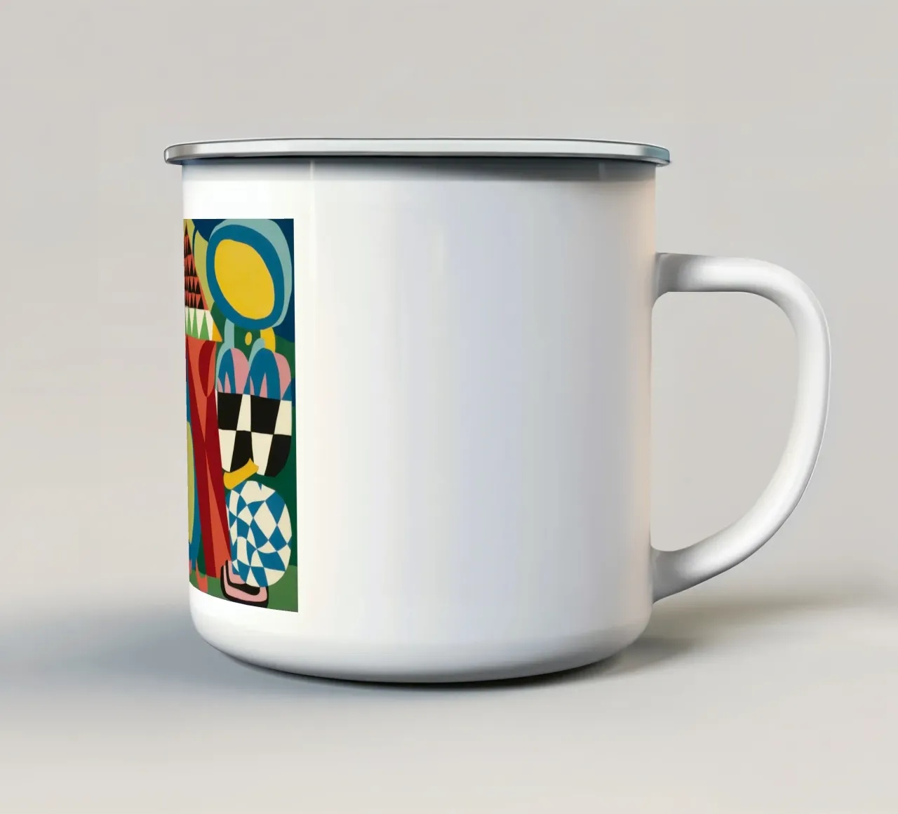 L'immobilità a scacchiera del cubista tazza in smalto da Rain Balance