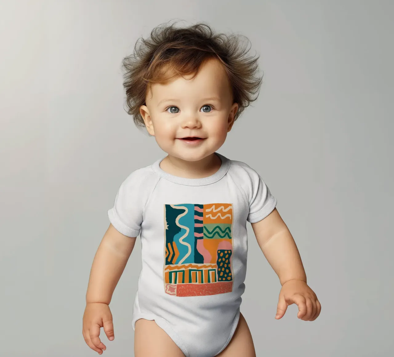 Cascata di forme ritmiche body neonato maniche corte da Monuments Fire