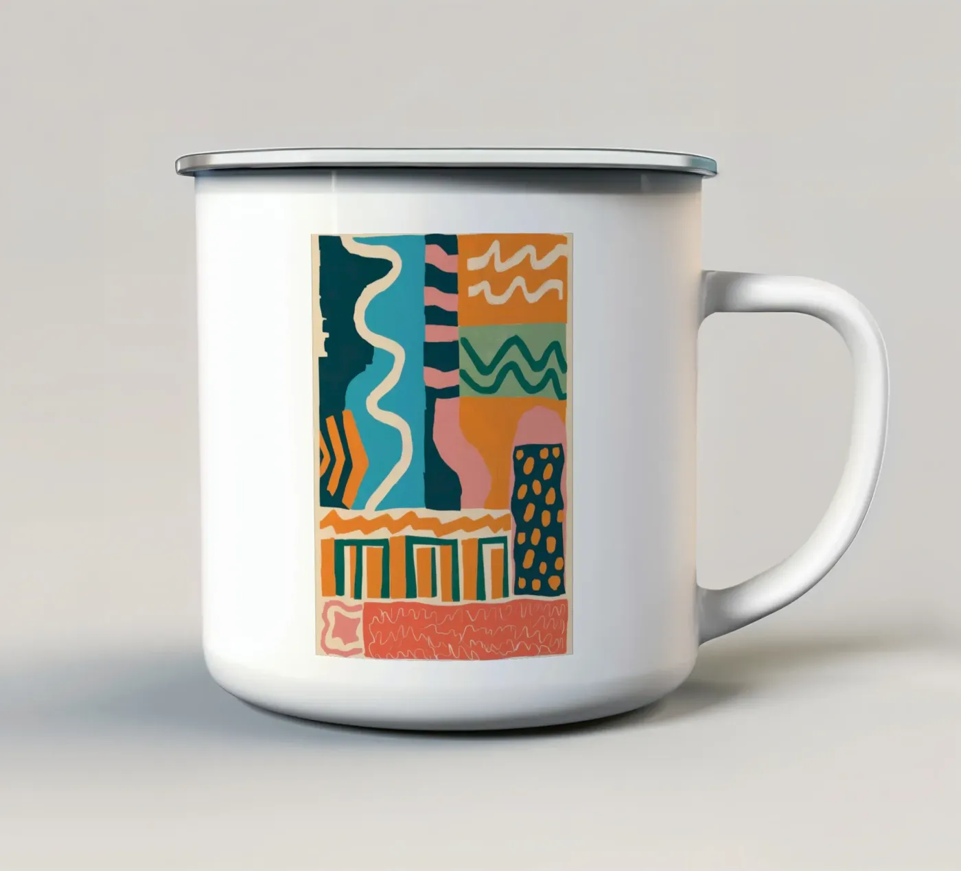 Rhythmic Shape Cascade enamel mug by Monuments Fire