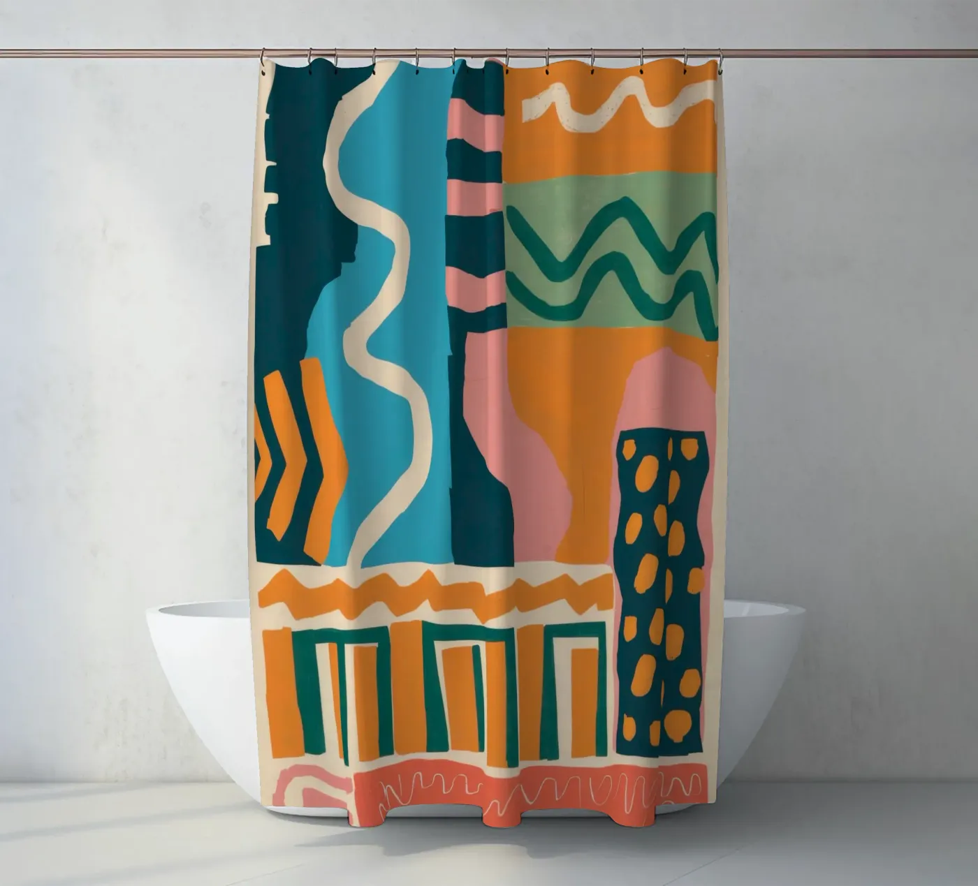 Rhythmic Shape Cascade Duschvorhang von Monuments Fire