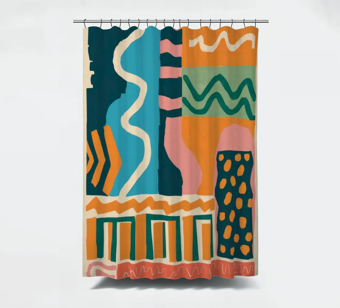 Rhythmic Shape Cascade Duschvorhang von Monuments Fire