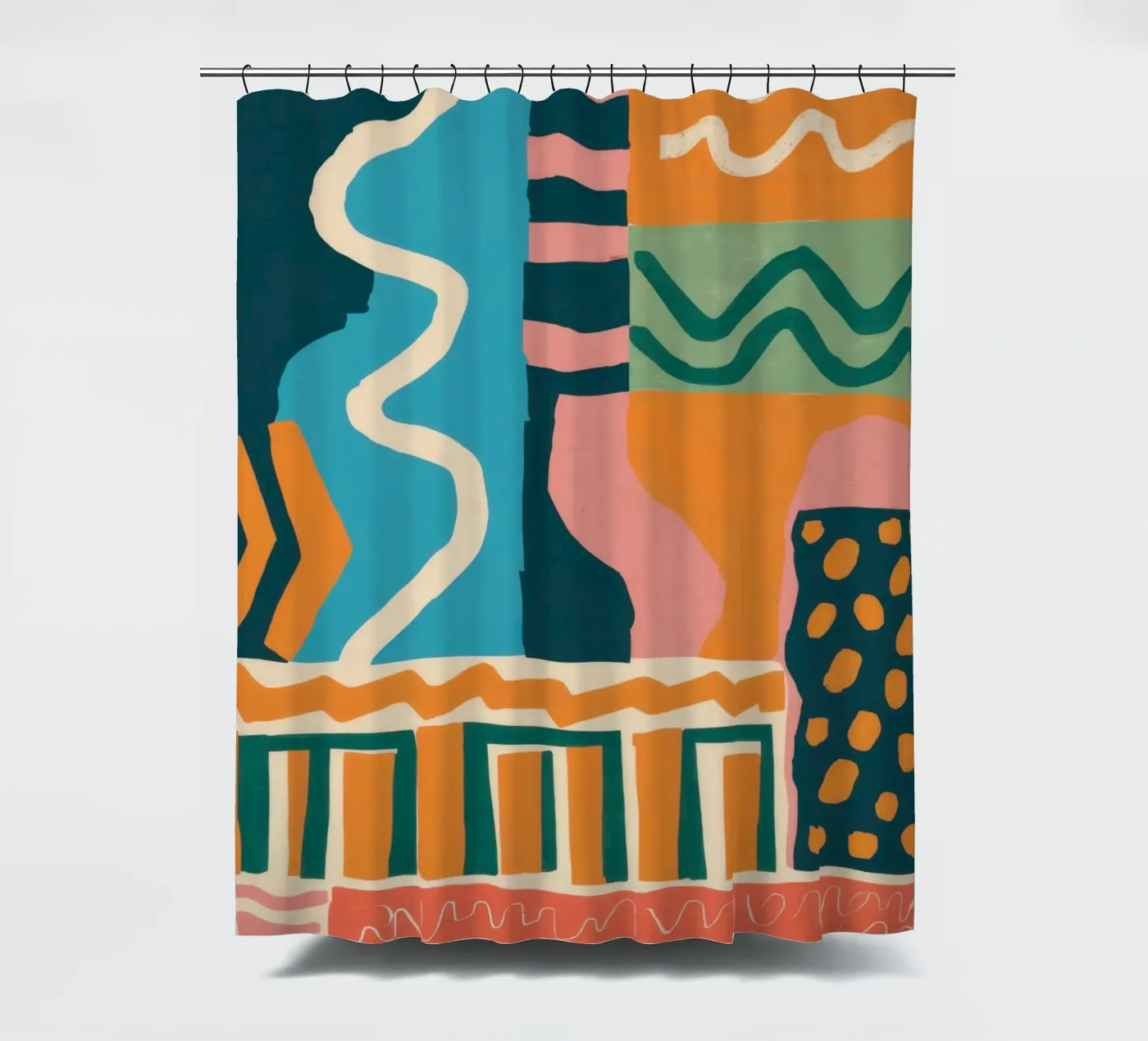 Rhythmic Shape Cascade Duschvorhang von Monuments Fire