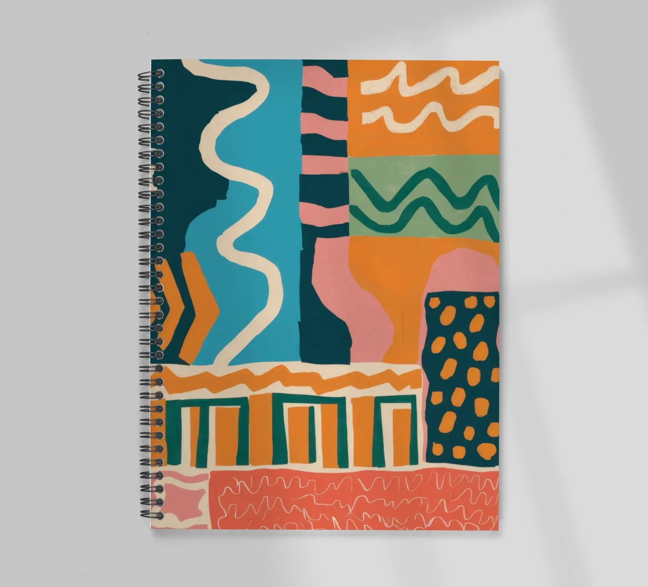 Rhythmic Shape Cascade spiral notebook by Monuments Fire