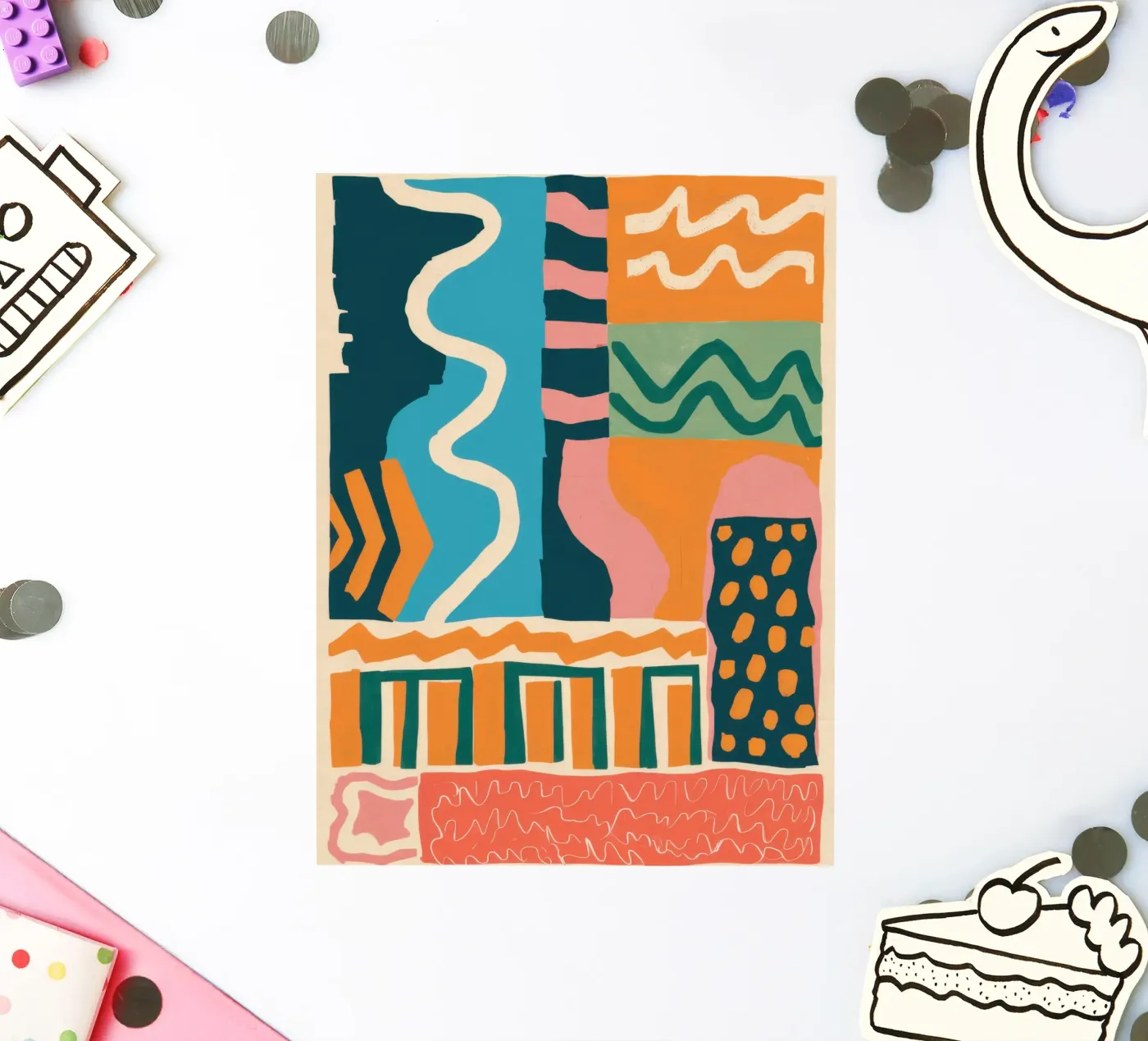 Ritmische vorm cascade sticker van Monuments Fire