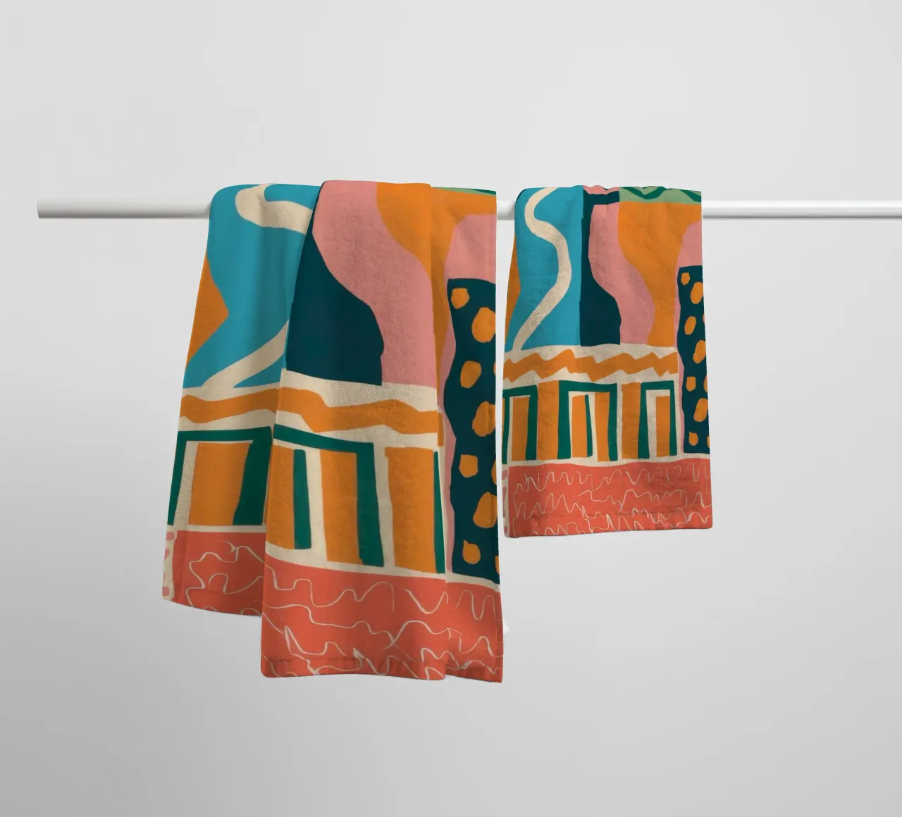 Cascata di forme ritmiche asciugamano da bagno da Monuments Fire