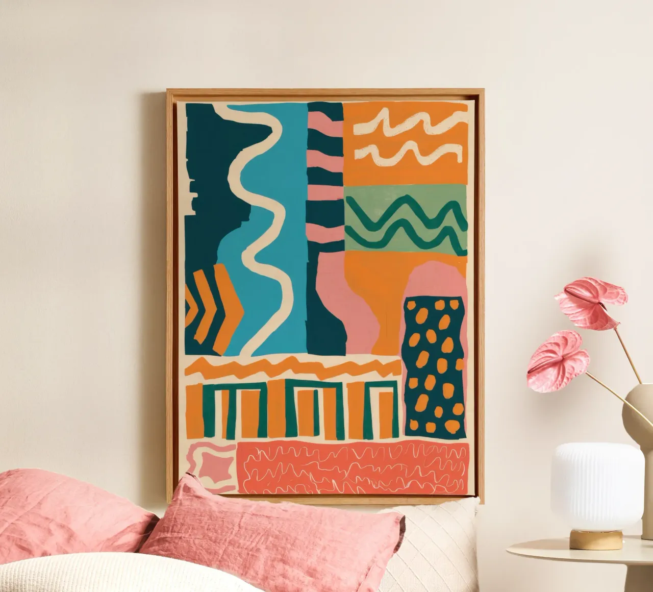 Ritmische vorm cascade canvas van Monuments Fire