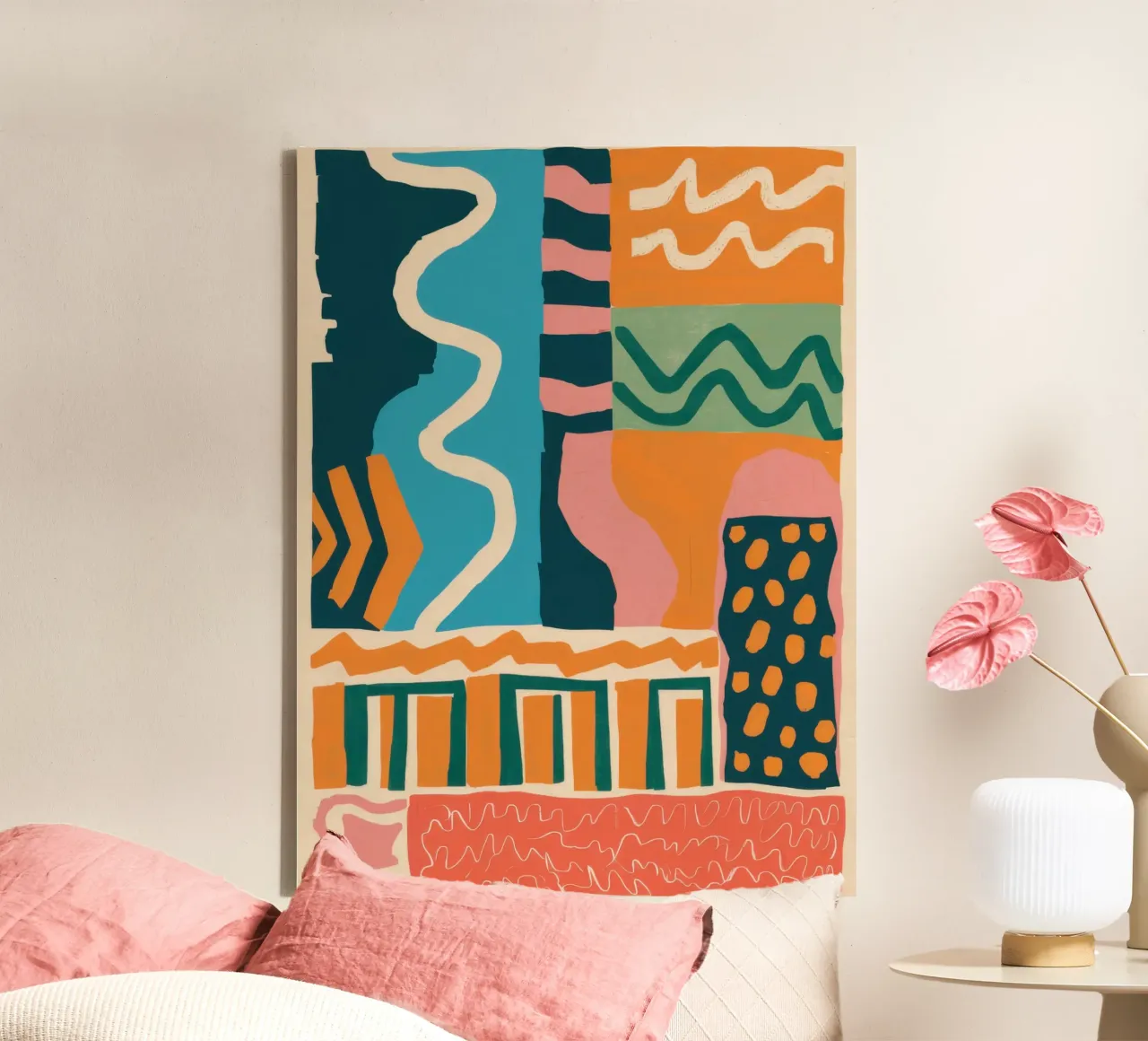 Ritmische vorm cascade canvas van Monuments Fire