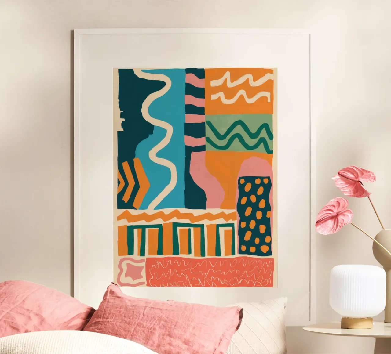 Ritmische vorm cascade poster van Monuments Fire