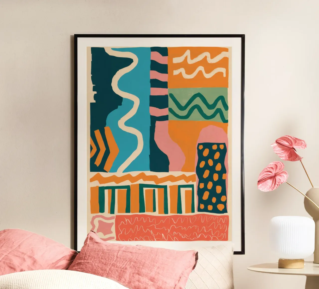 Ritmische vorm cascade poster van Monuments Fire