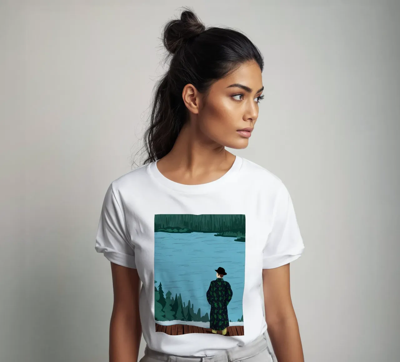 Sguardo di serenità sul lago t-shirt da Giant Foxs