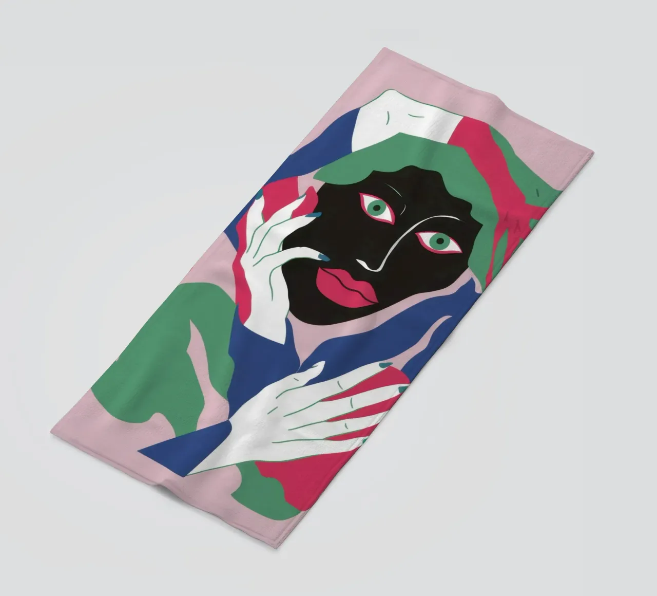 Verdant Visage Waves Strandtuch von Reds Jays