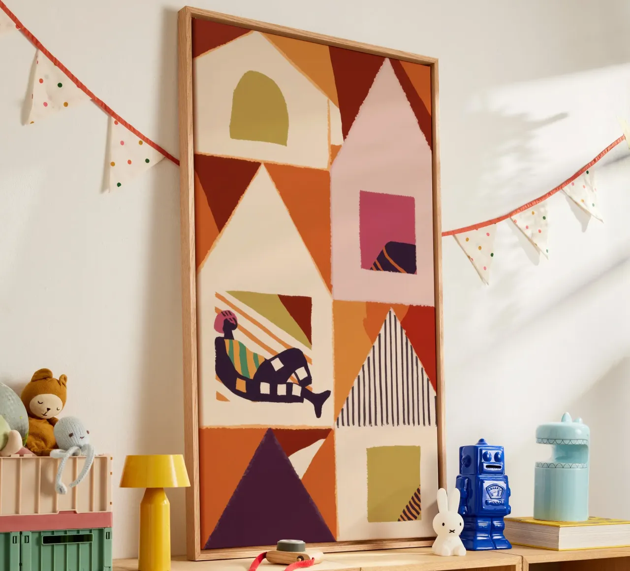 Abstract Dream House canvas with Floater frame by Monuments Fire