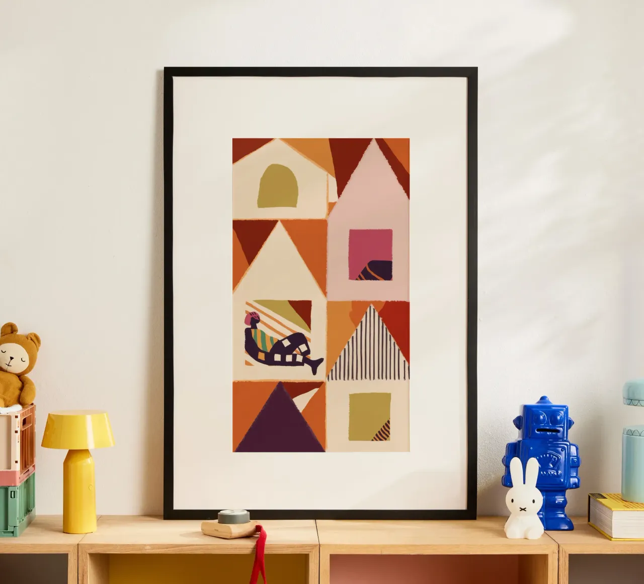 Maison de rêve abstraite poster avec cadre en plastique de Monuments Fire