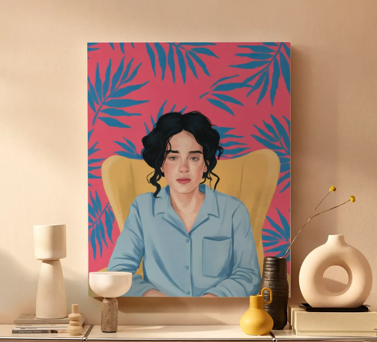 Cerulean zomerse blik canvas met Baklijst van Monuments Fire