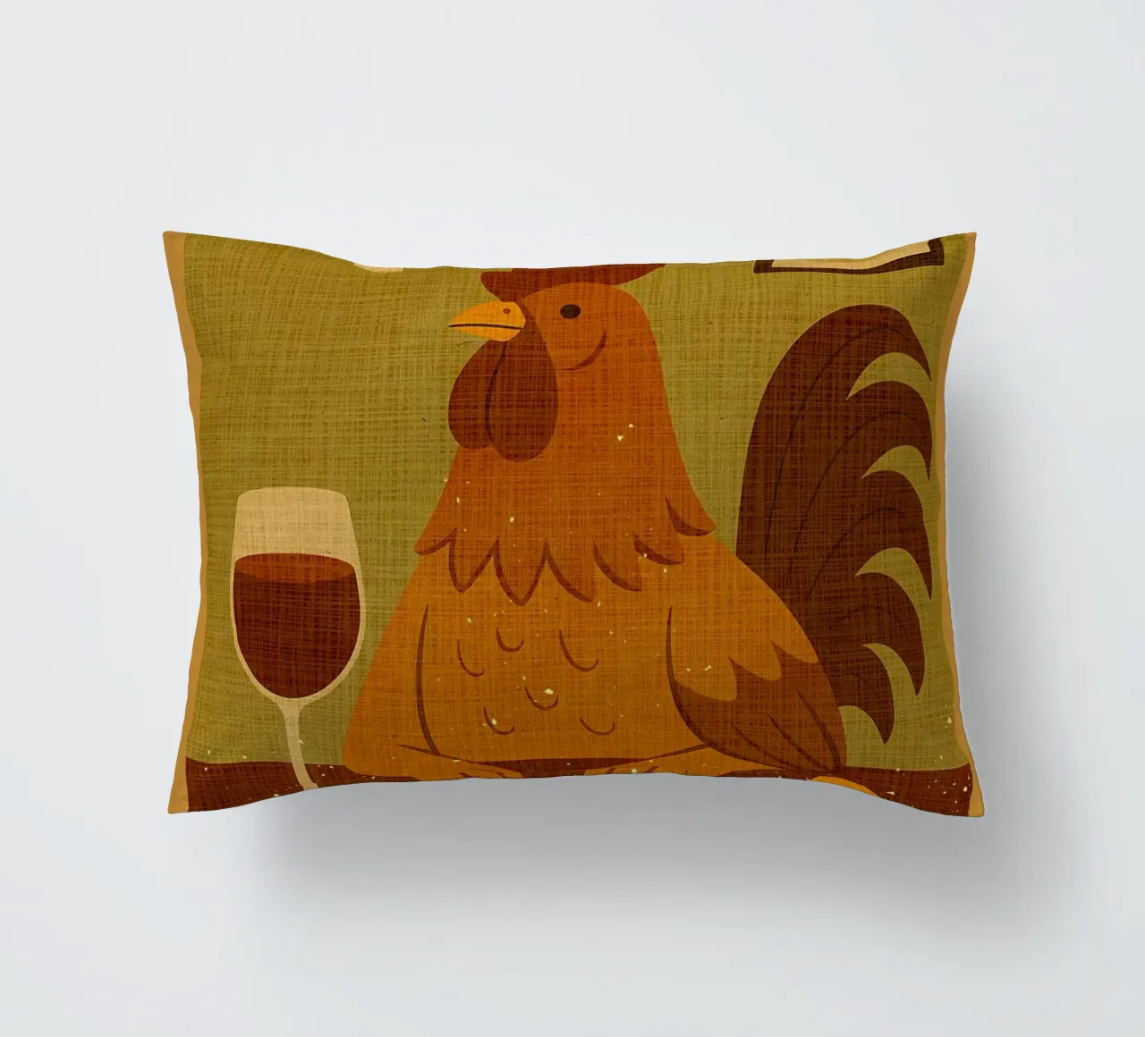 Gallo con un bicchiere di vino cuscino da AnimalFunny