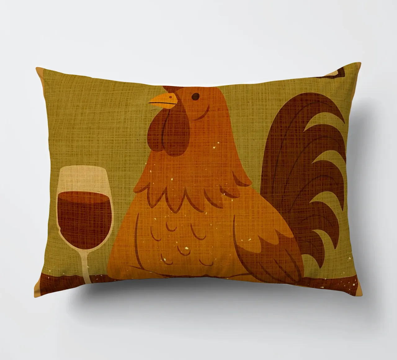Gallo con un bicchiere di vino cuscino da AnimalFunny