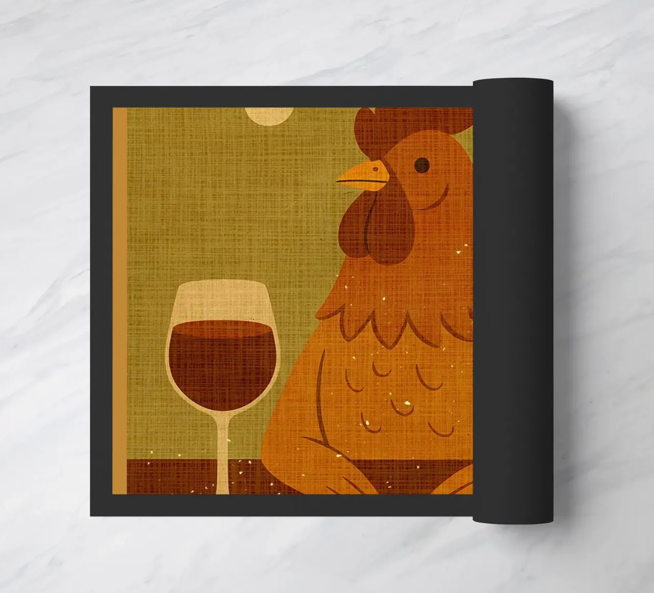 Gallo con un bicchiere di vino zerbino da AnimalFunny