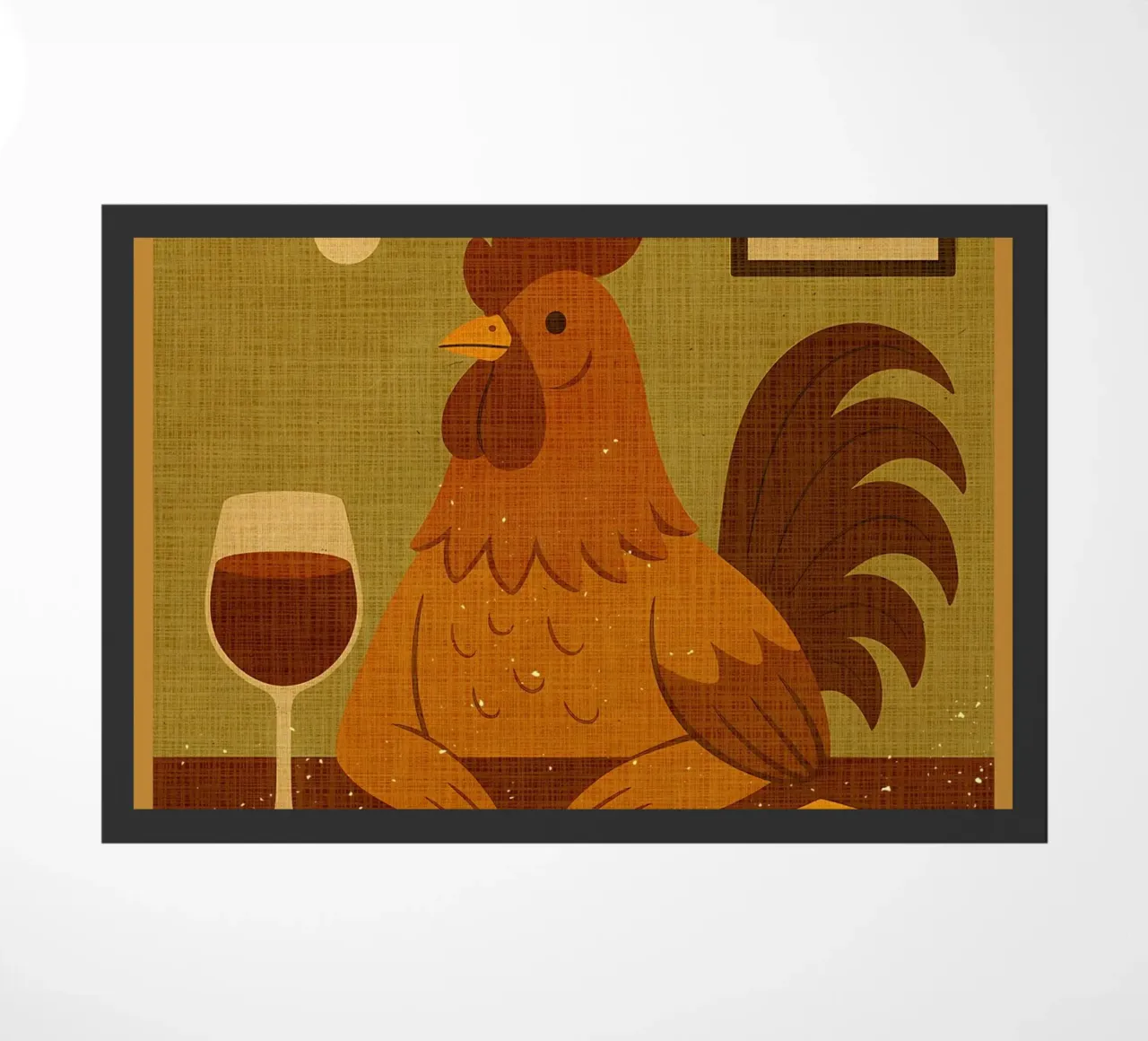 Gallo con un bicchiere di vino zerbino da AnimalFunny