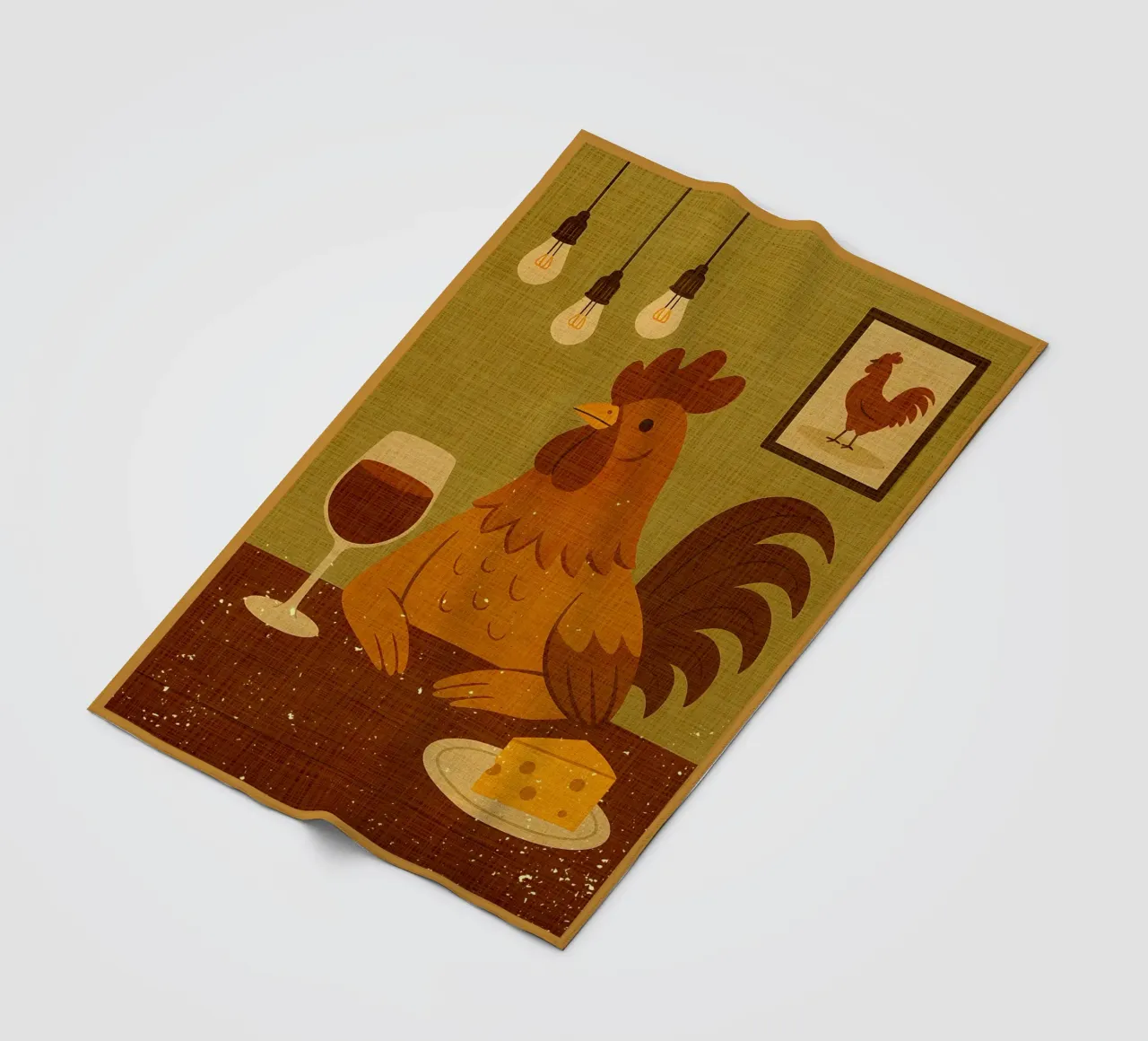 Gallo con un bicchiere di vino coperta in pile da AnimalFunny