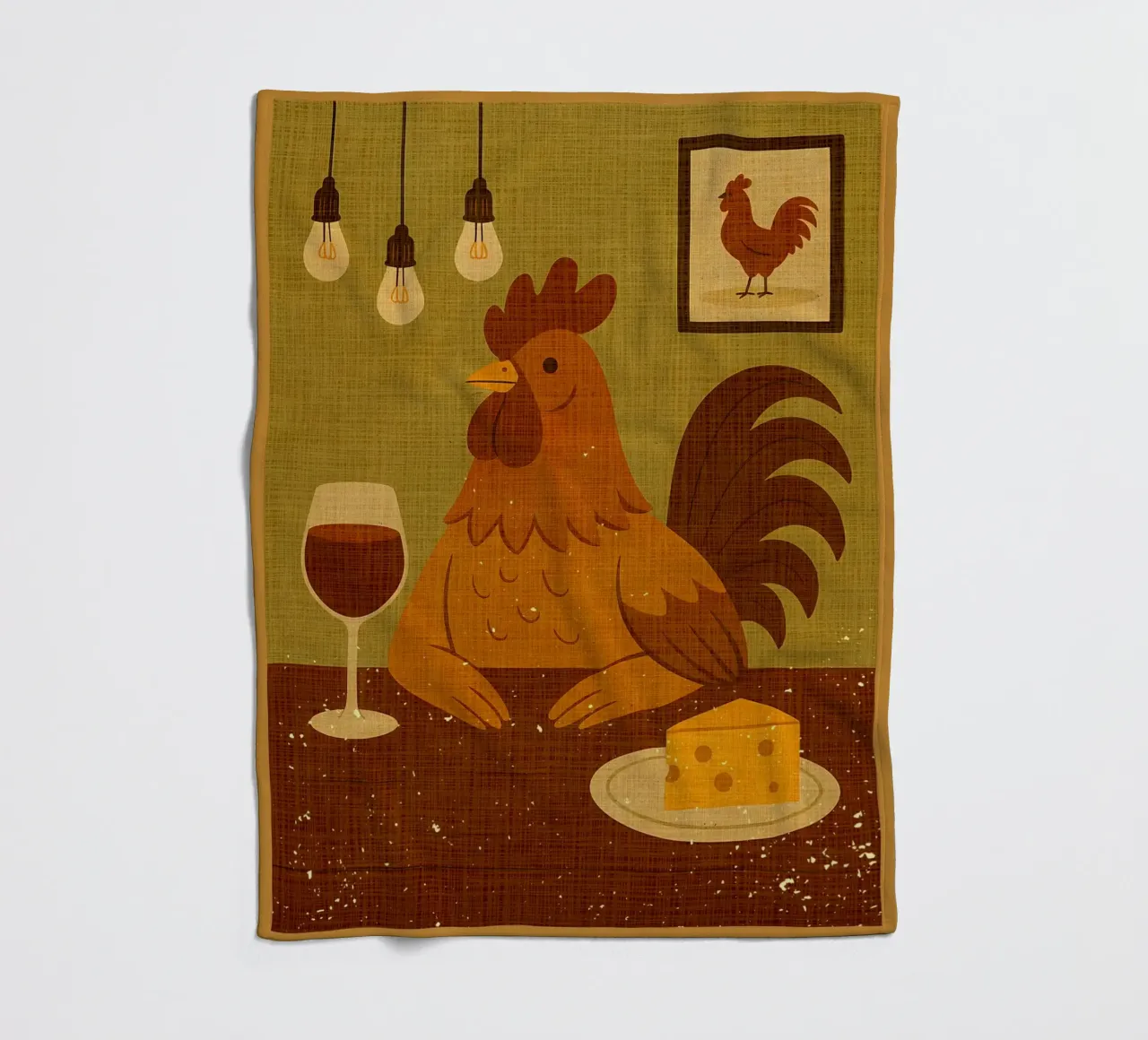 Gallo con un bicchiere di vino coperta in pile da AnimalFunny