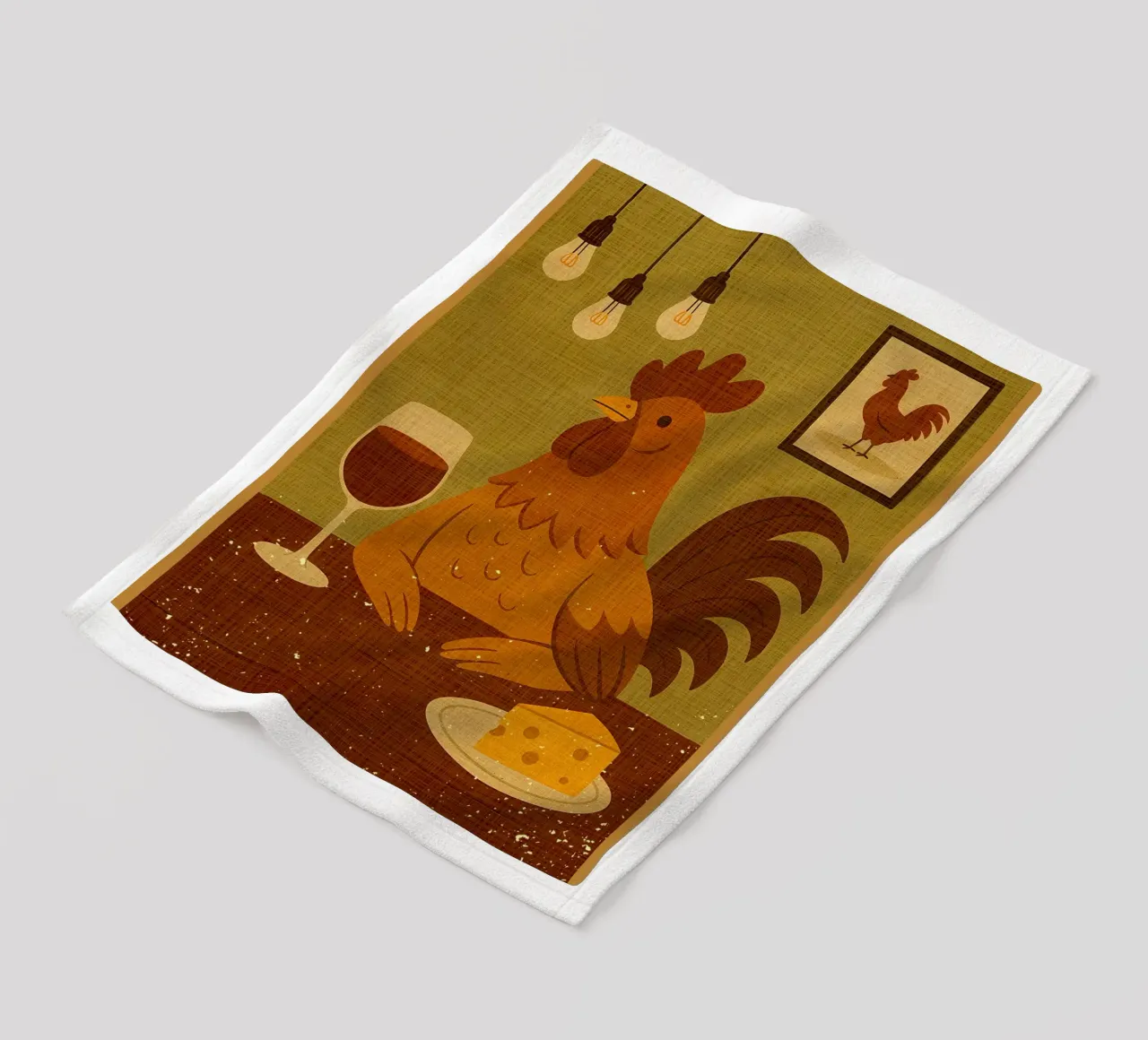 Gallo con un bicchiere di vino coperta in pile da AnimalFunny