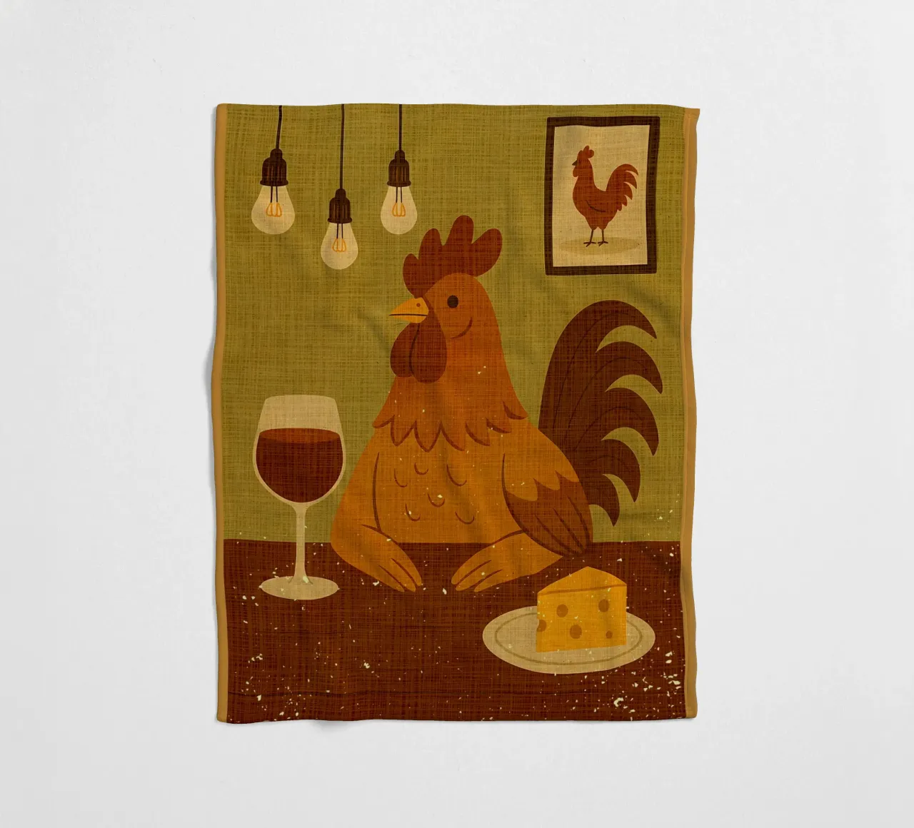 Gallo con un bicchiere di vino coperta in pile da AnimalFunny