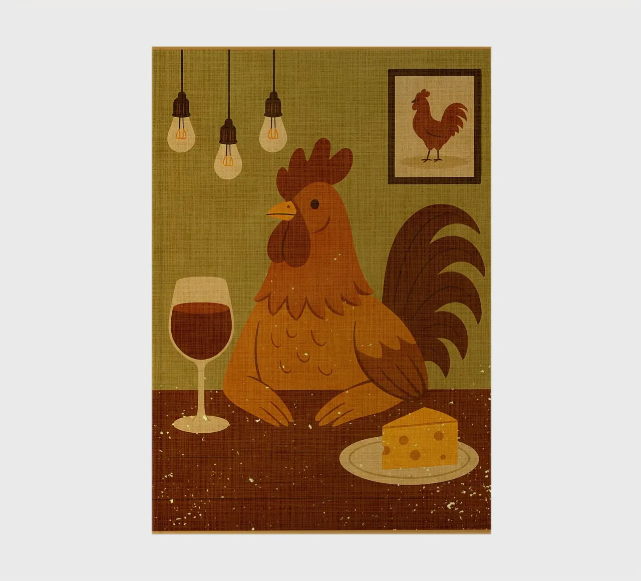 Gallo con un bicchiere di vino diario da AnimalFunny