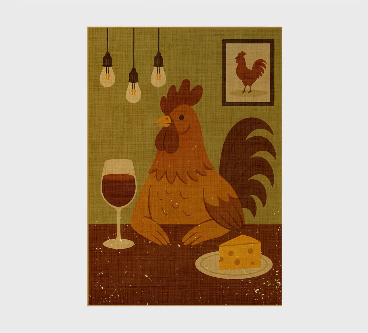 Gallo con un bicchiere di vino diario da AnimalFunny