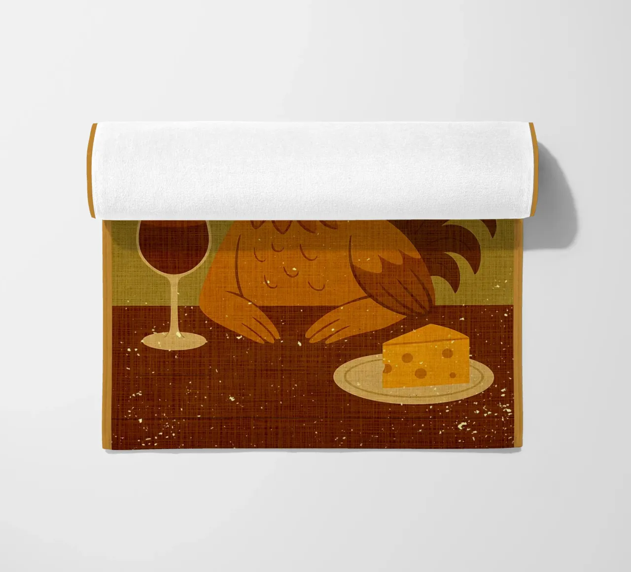 Gallo con un bicchiere di vino telo mare da AnimalFunny