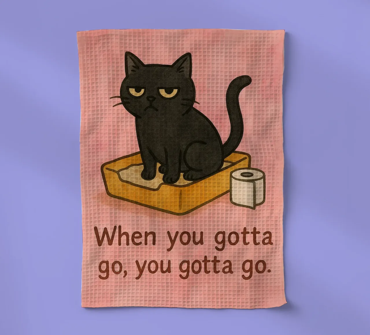 lustige Katze du musst gehen Geschirrtuch von Mirage