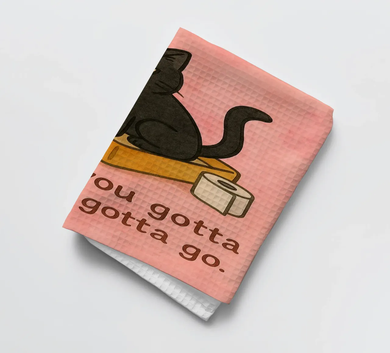 lustige Katze du musst gehen Geschirrtuch von Mirage