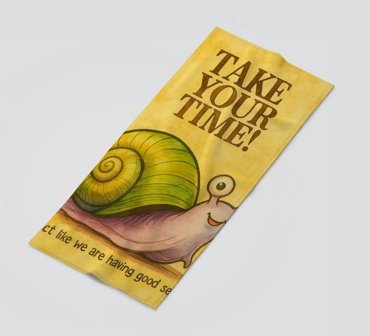 Take your time funny snail beach towel by Mirage