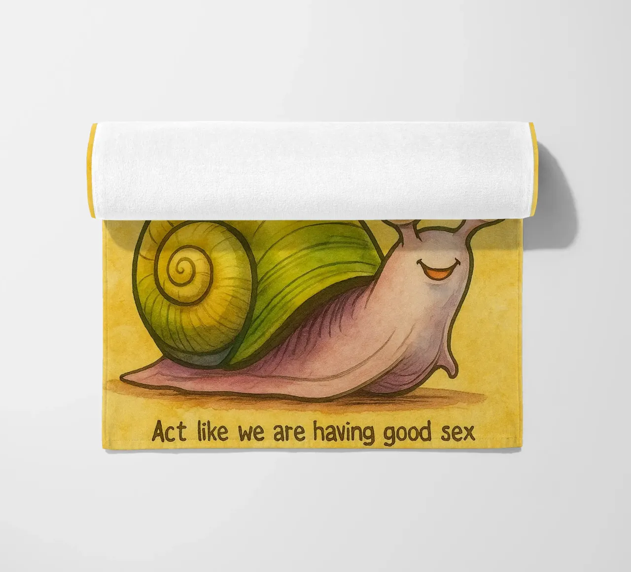 Take your time funny snail beach towel by Mirage