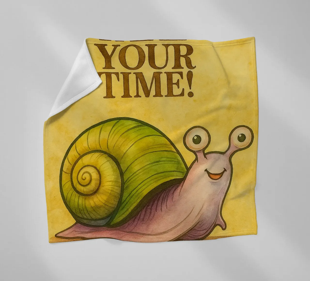 Take your time funny snail fleece blanket by Mirage